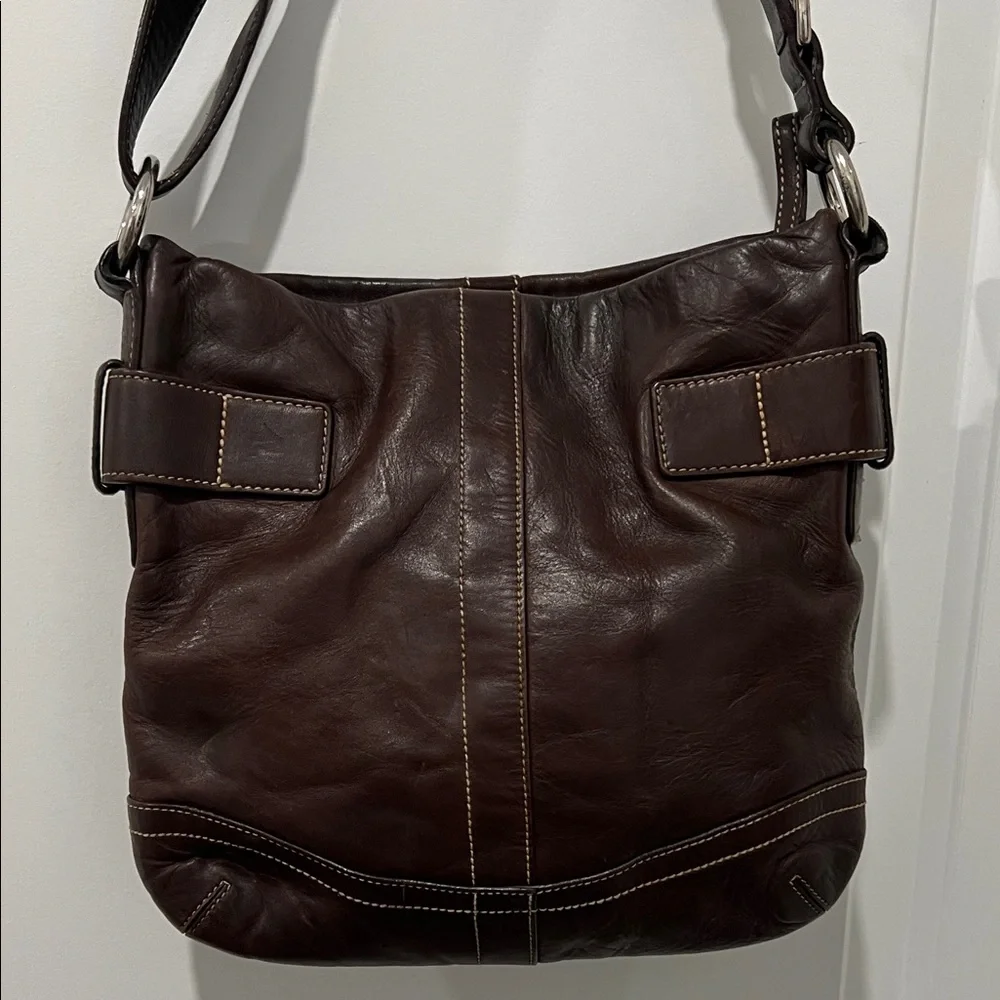 Vintage Coach Y2K Brown Leather Soho Duffle Shoulder/Crossbody Bag 1452